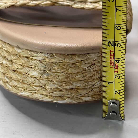 Steve Madden Carisma Raffia Chunky Sandal Heels Ankle Strap Natural Women 11 M - Picture 8 of 11